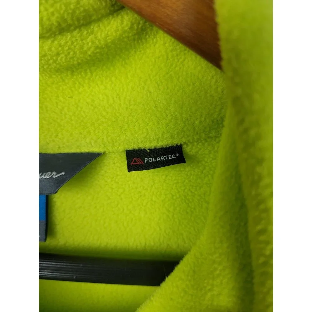 Eddie Bauer Ascent Full Zip Long Sleeve Fleece Lime Green Outdoor Size 2XL - Picture 4 of 9